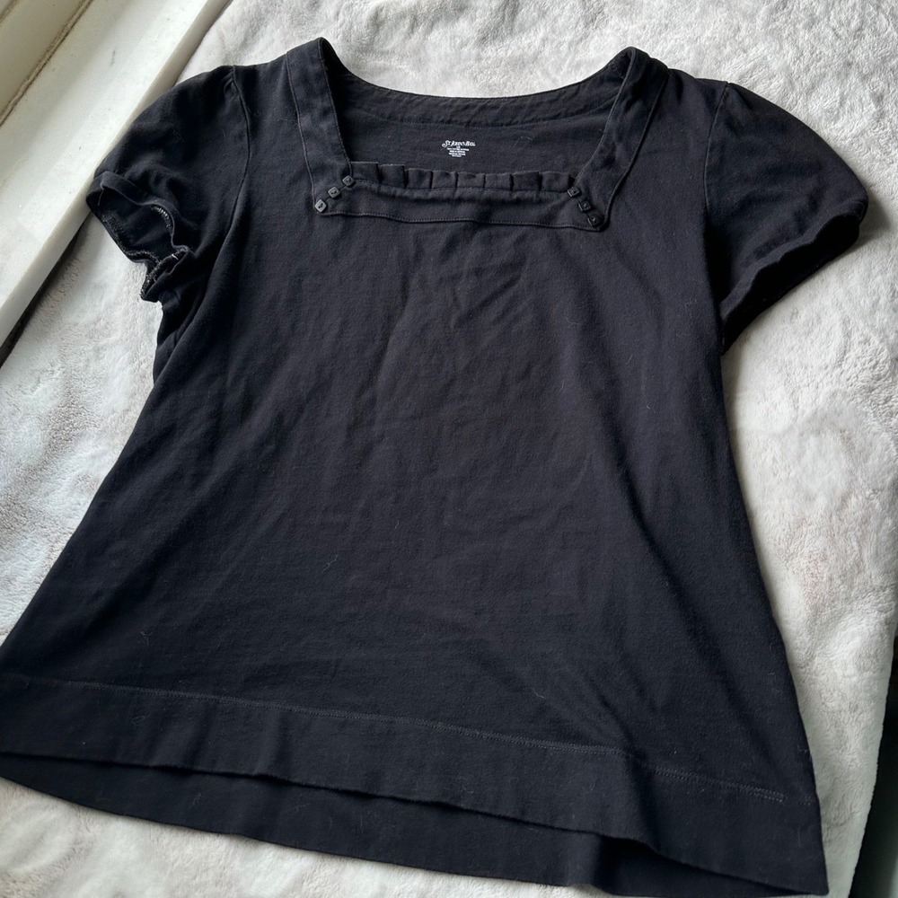 Precious Dark Preppy Square Neck Top